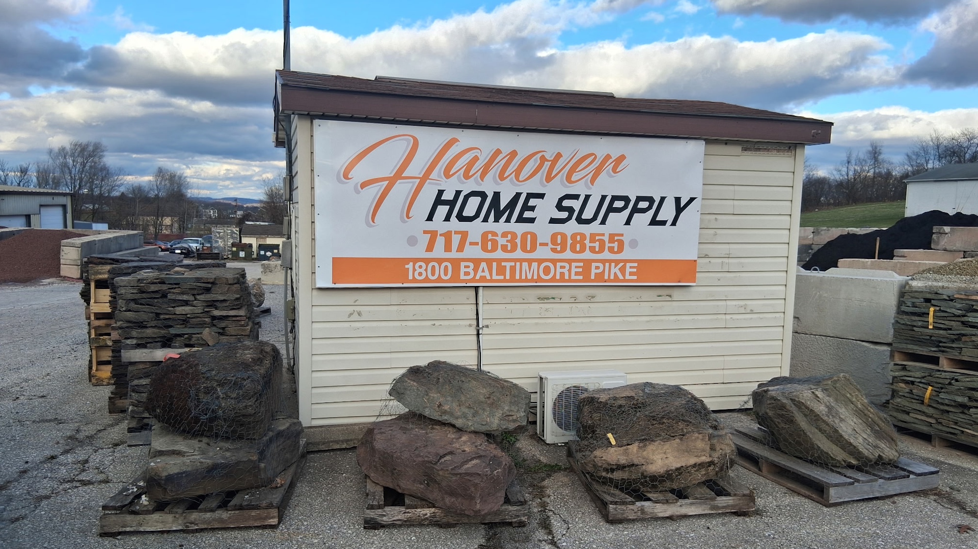 hanover, pa, hanover pa, mcsherrystown, new oxford, abbottstown, spring grove, gettysburg, york, carlisle, shippensburg, boiling springs, dillsburg, parkton md, monkton md, westminster md, eastern waterproof flooring, faircrest cabinets, j & k cabinets, vita cabinetry, fabuwood kitchen cabinetry, fibercon doors, interior doors, exterior doors, vanity tops, shower walls, shower bases, toilets, counter tops, molding, door trim, decking, adirondack chairs, farmhouse dining sets, fire pits, heirloom furniture,black mulch, brown mulch, red mulch, mushroom mulch, sifted top soil, crusher runs, #57, #8, Delaware river stone, ocean stone, landscape stone, quarry stone, masonry sand, screenins, stone, water garden supplies, brooks landscape suppy lard